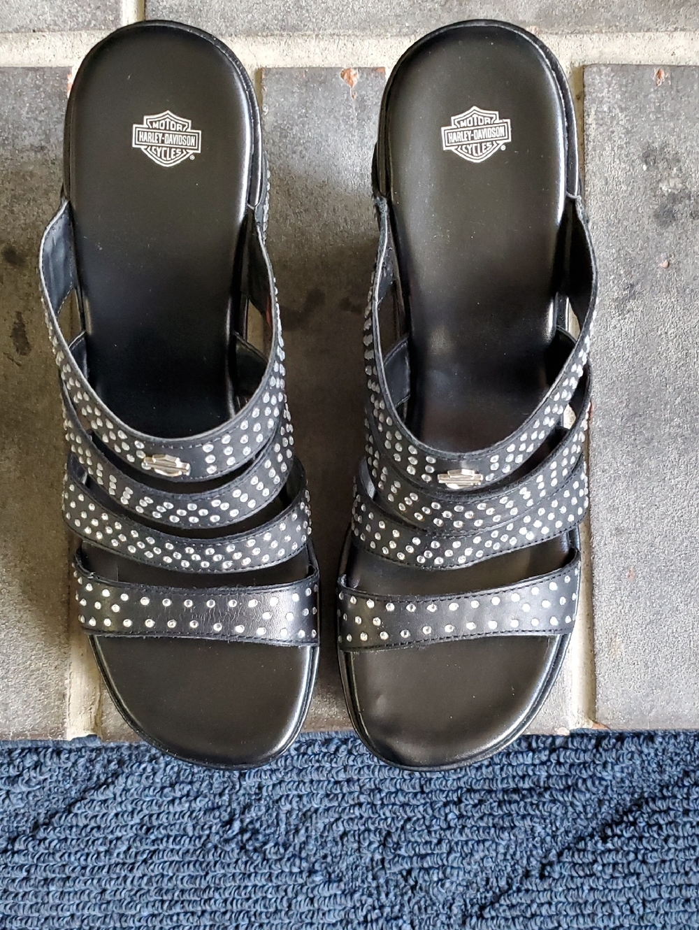 Harley-Davidson Womens Kirsty Wedge Rhinestone Sandal - size 9 1/2 - Picture 2 of 8